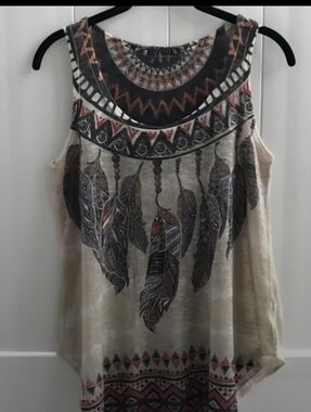 Gaze USA feather print  tank top size M